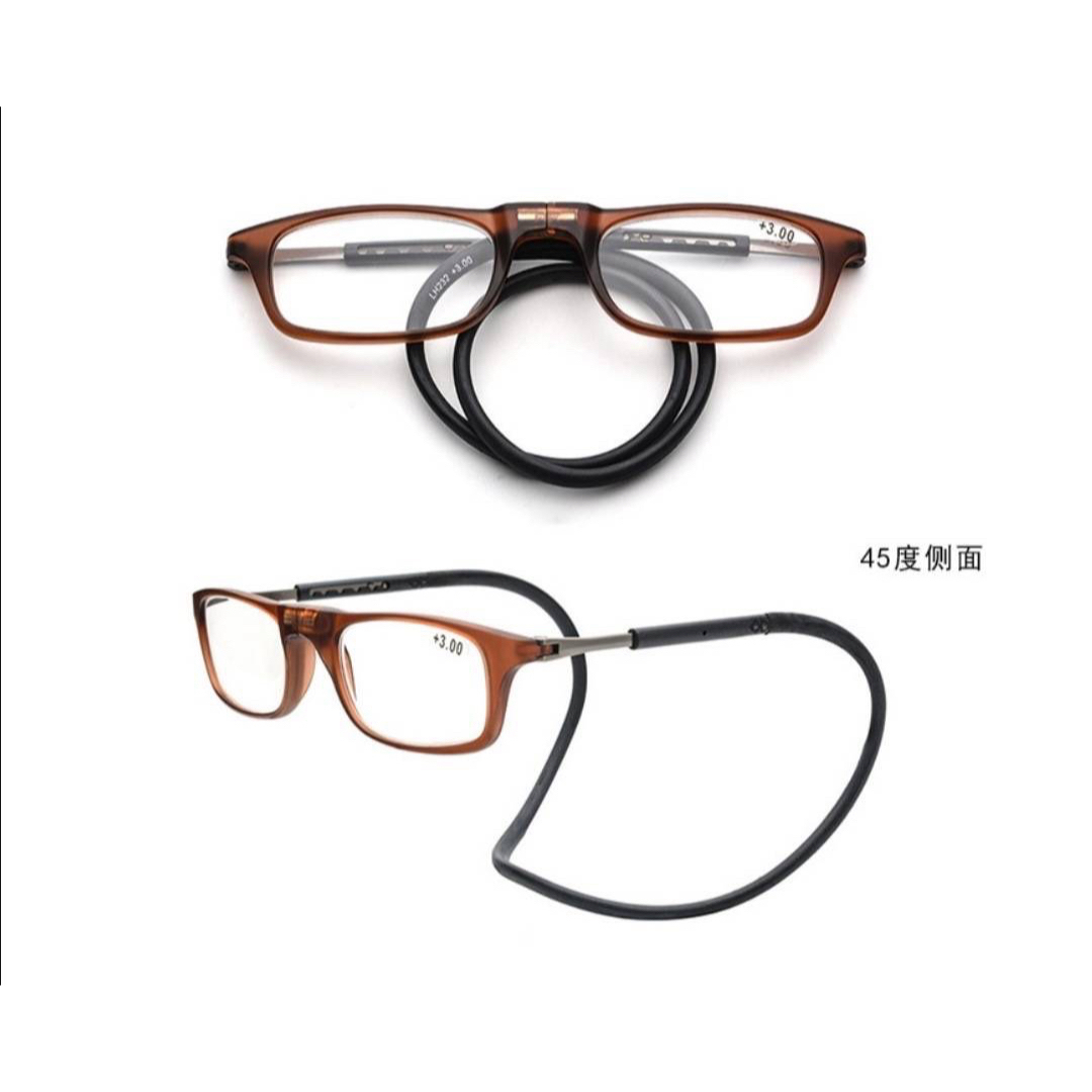 新品　送料無料　シニアグラス　老眼鏡　マグネット ブラウン レディースのファッション小物(サングラス/メガネ)の商品写真
