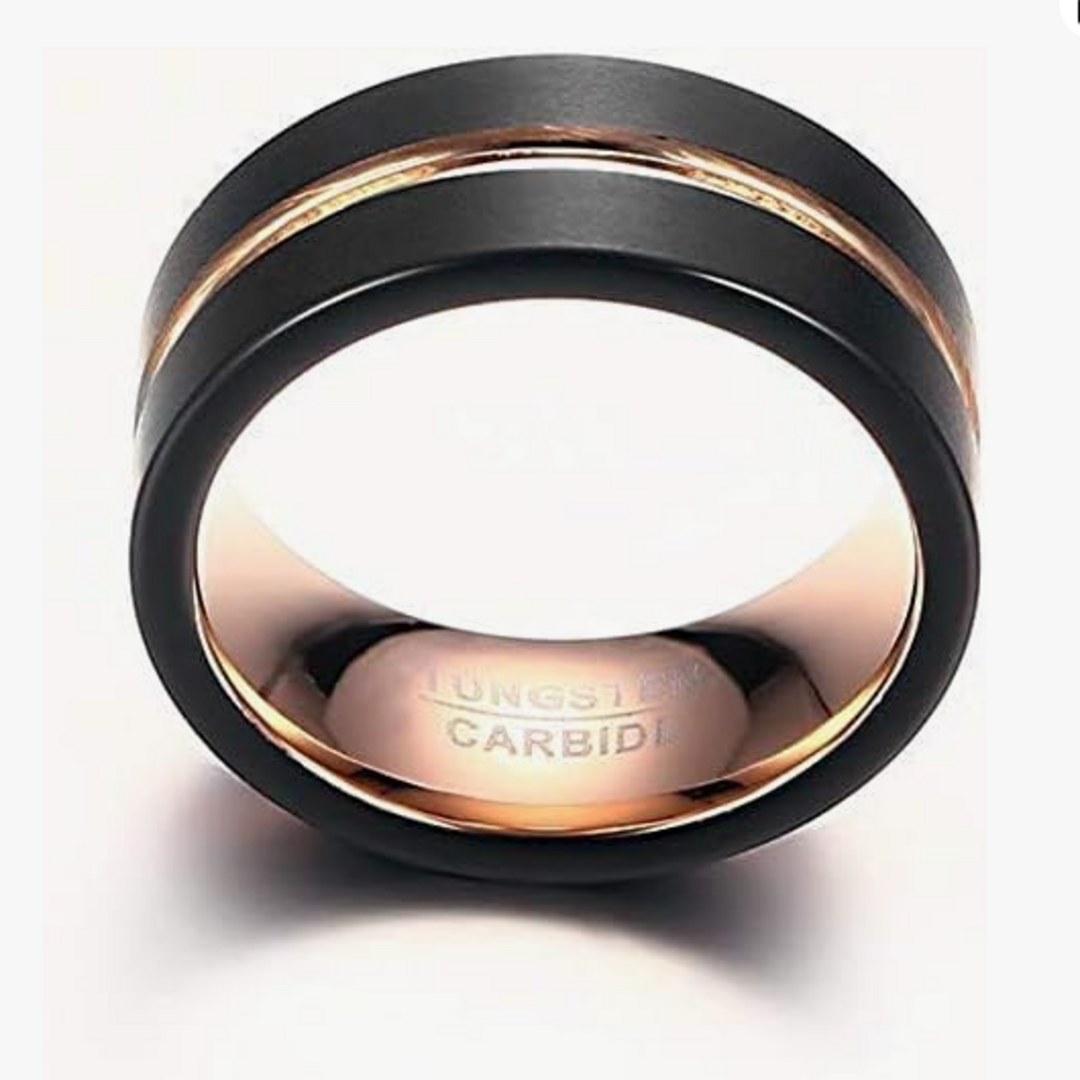 【RN138】リング　アクセサリー  　メンズ 　ブラック　黒　タングステン 　 メンズのアクセサリー(リング(指輪))の商品写真
