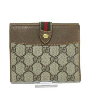 グッチ(Gucci)のGUCCI(グッチ) Wホック財布 アクセサリーコレクション/GGプラス・GGスプリーム ベージュ×ダークブラウン×マルチ PVC(塩化ビニール)×レザー(財布)