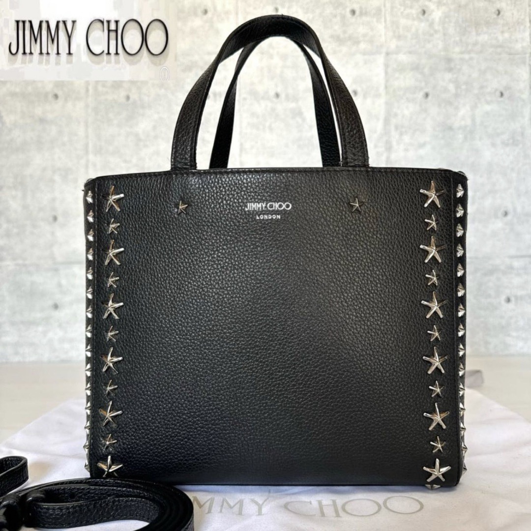 JIMMY CHOO(ジミーチュウ)の【美品】JIMMY CHOO PEGASI BLACK 2WAY ハンドバッグ レディースのバッグ(ハンドバッグ)の商品写真