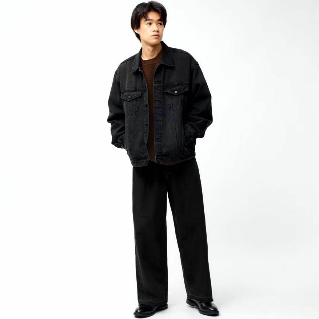 GU(ジーユー)の新品 GU ユニクロ スーパーバギージーンズ ワイドパンツ ジーパン 黒色 M メンズのパンツ(デニム/ジーンズ)の商品写真