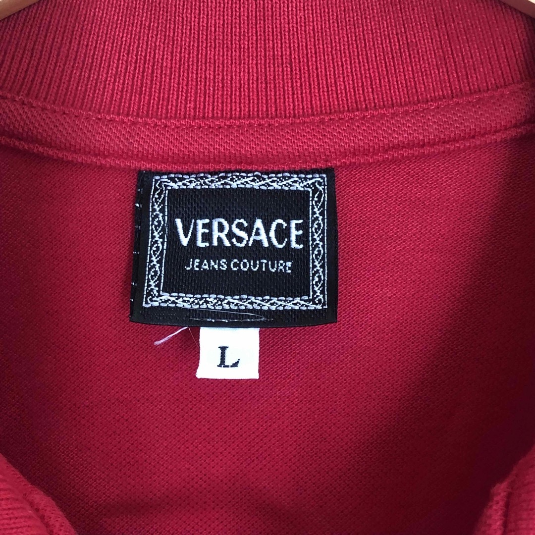 VERSACE(ヴェルサーチ)のヴェルサーチ メドゥーサ 半袖 ポロシャツ L 赤 メンズのトップス(ポロシャツ)の商品写真