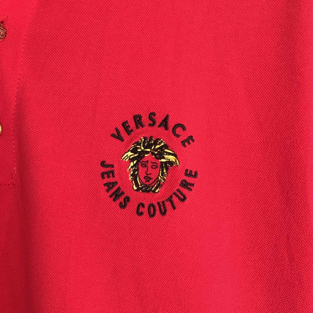 VERSACE(ヴェルサーチ)のヴェルサーチ メドゥーサ 半袖 ポロシャツ L 赤 メンズのトップス(ポロシャツ)の商品写真