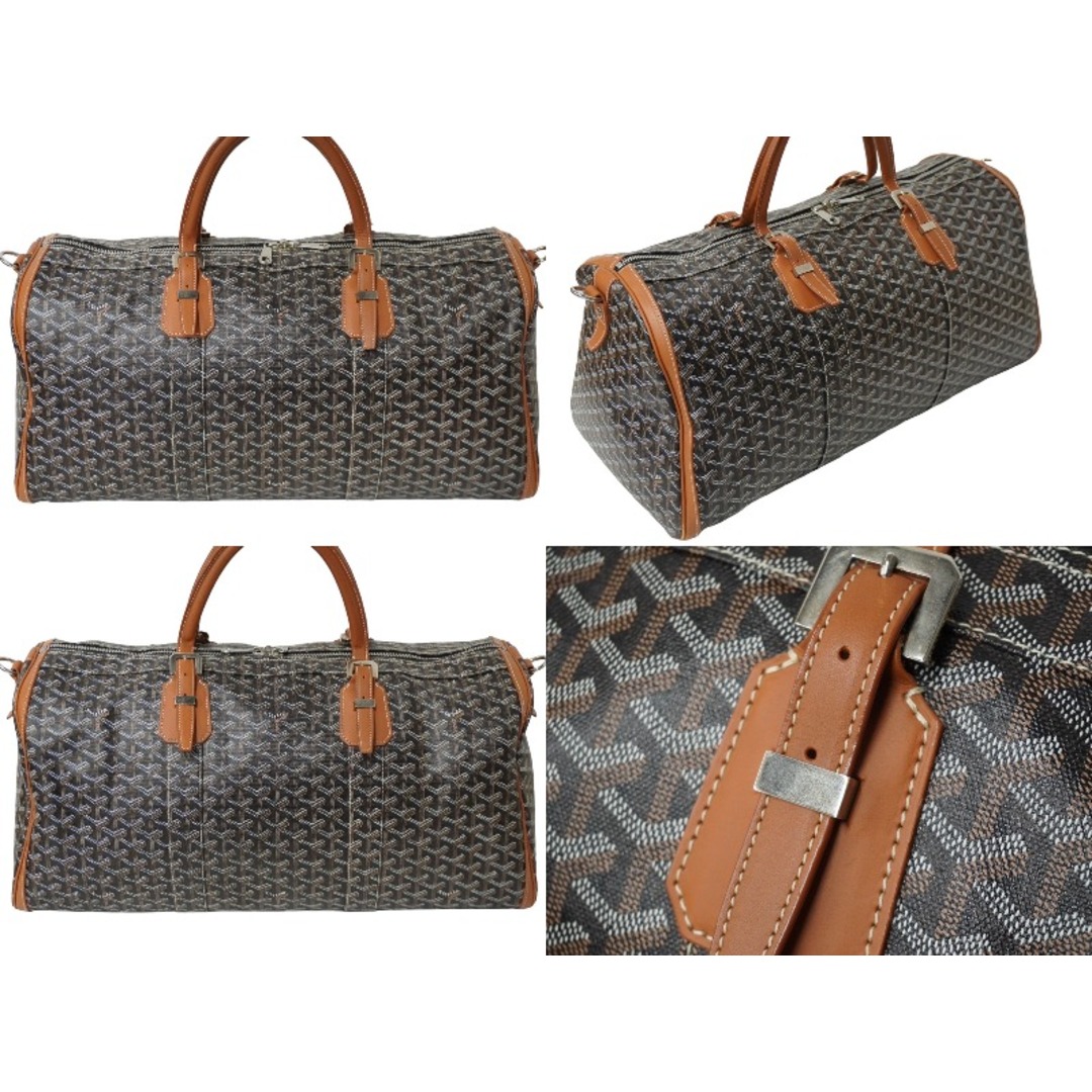 GOYARD(ゴヤール)のGOYARD ゴヤール クロワジュール55 ボストンバッグ ヘリンボーン PVC コーティングキャンバス ブラウン 美品 中古 61731 レディースのバッグ(ボストンバッグ)の商品写真