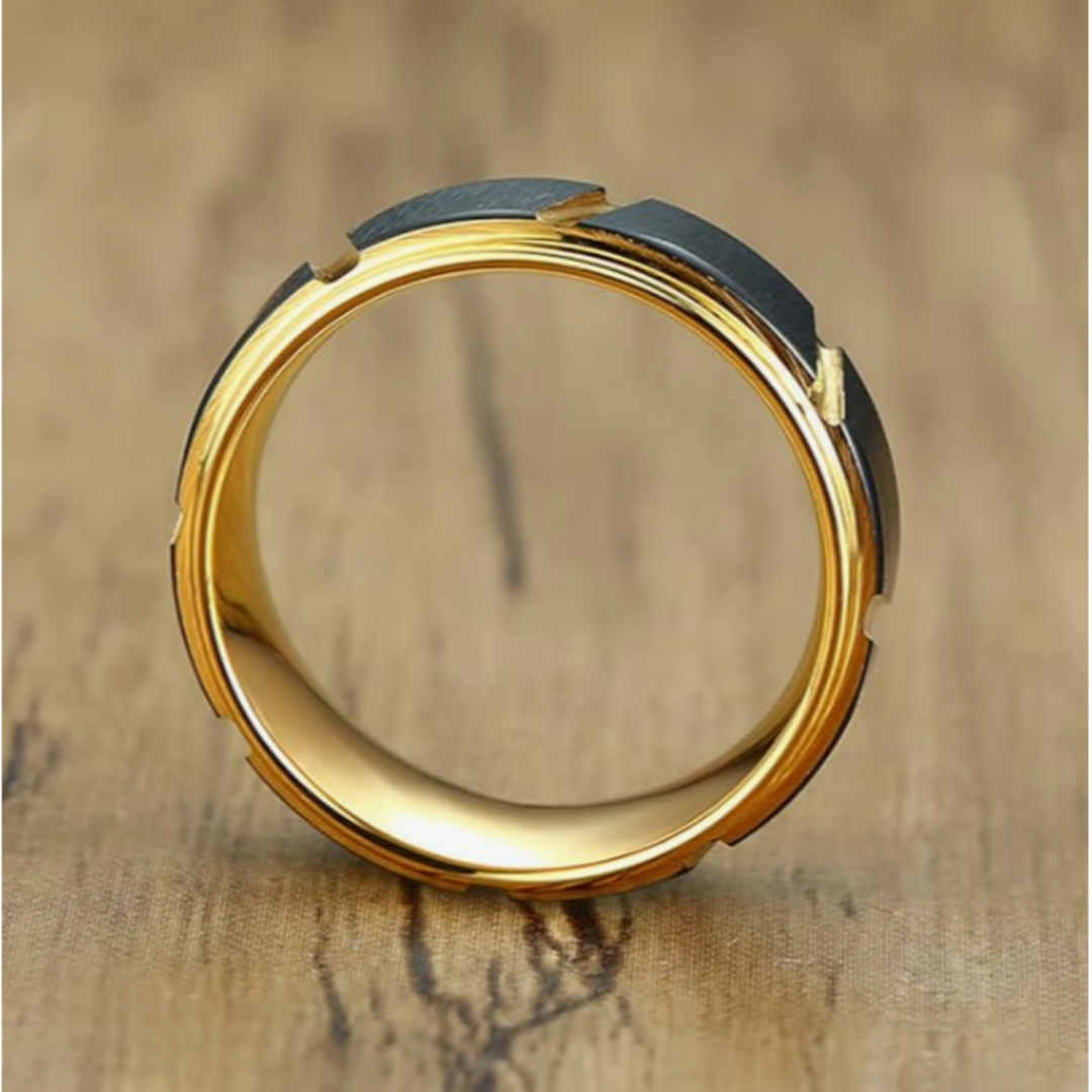 【RN139】リング　アクセサリー  　メンズ 　ゴールド　タングステン 　指輪 メンズのアクセサリー(リング(指輪))の商品写真
