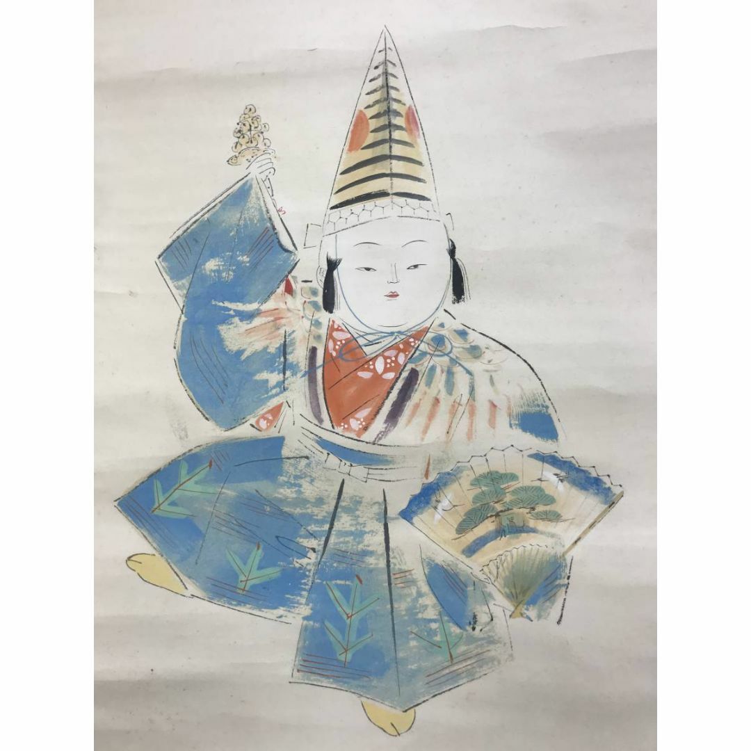 真作/三宅凰白/子供/三番叟/祝事人物図/正月掛軸/掛軸☆宝船☆AD-597 真作/三宅凰白/子供/三番叟/祝事人物図/正月掛軸/掛軸☆宝船☆AD-597