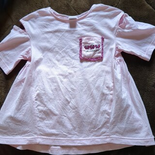 アナスイミニ(ANNA SUI mini)のANNA SUI mini☆肩出し　半袖Tシャツ　120 ピンク系(Tシャツ/カットソー)