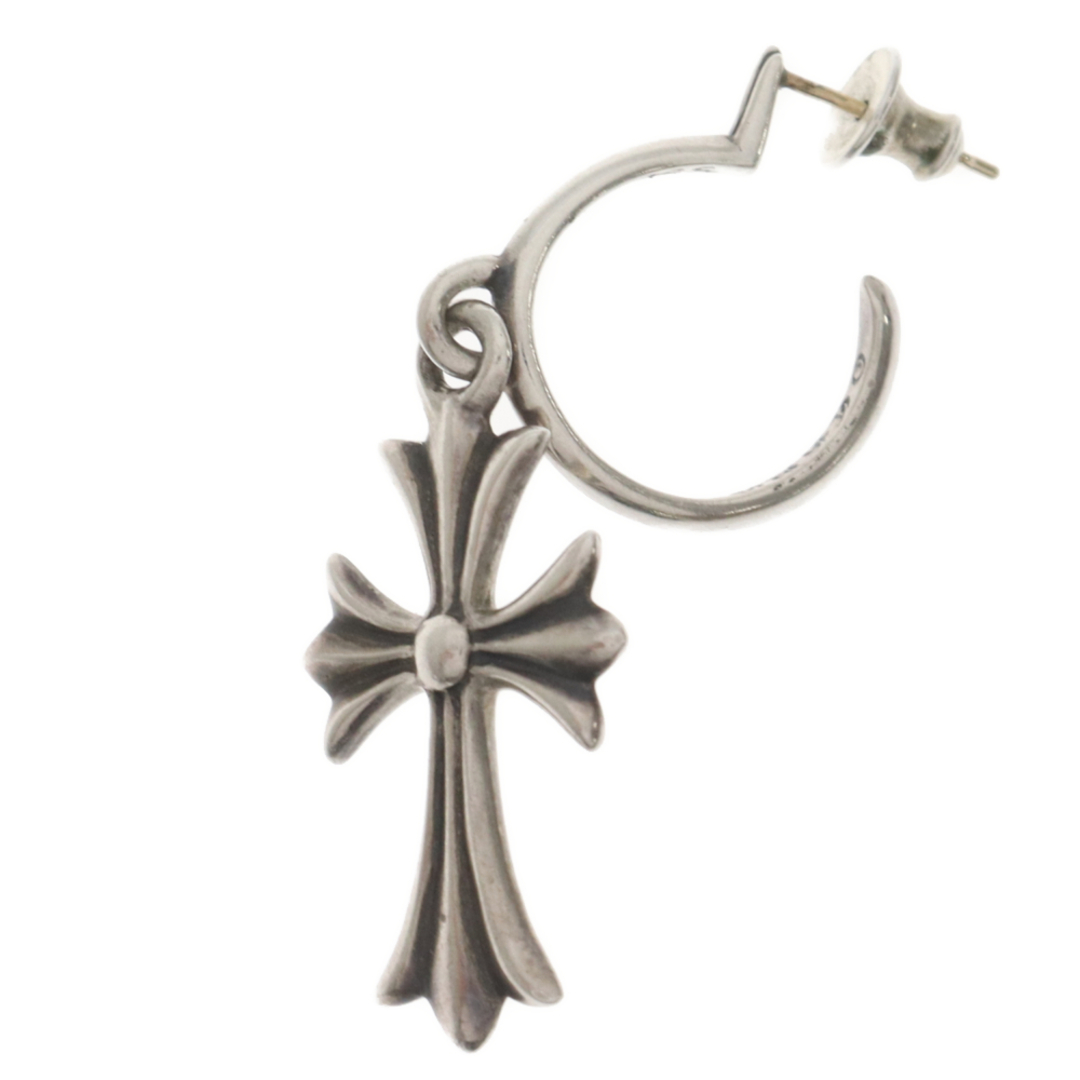 Chrome Hearts(クロムハーツ)のCHROME HEARTS クロムハーツ TINY CH CROSS/タイニーCHクロスフープピアス シルバー メンズのアクセサリー(ピアス(片耳用))の商品写真