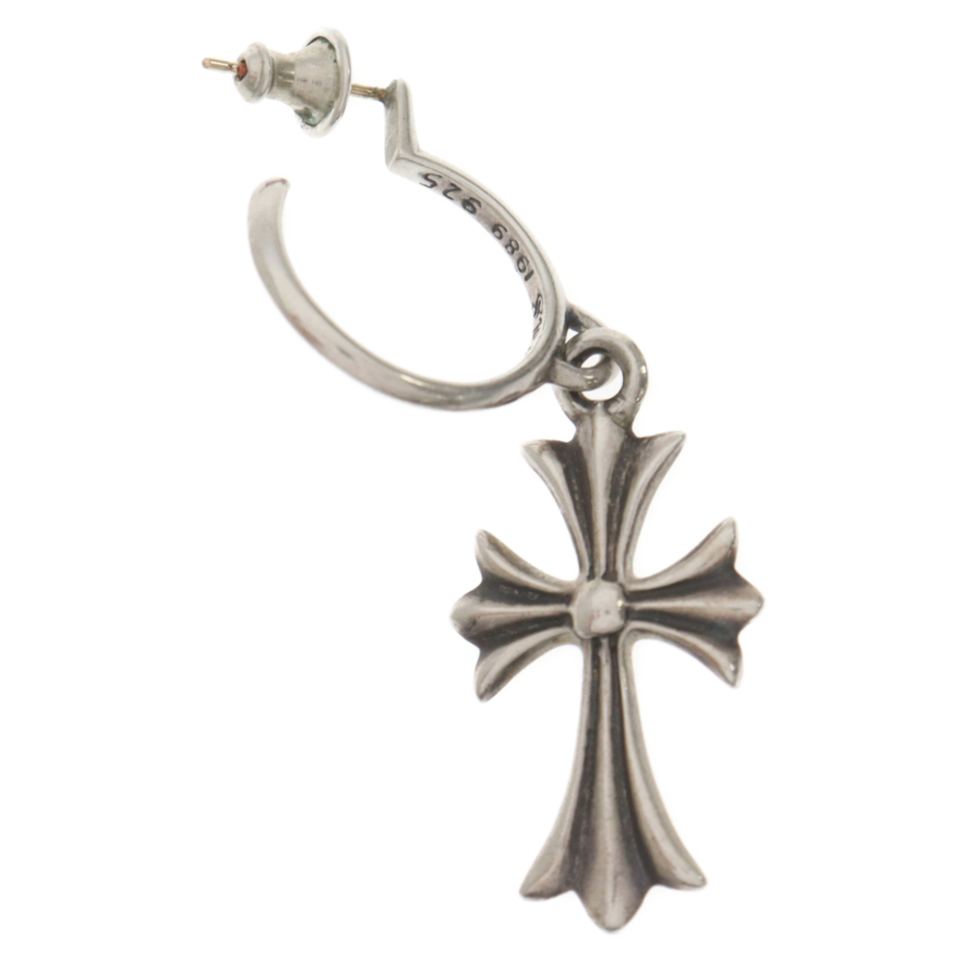 Chrome Hearts(クロムハーツ)のCHROME HEARTS クロムハーツ TINY CH CROSS/タイニーCHクロスフープピアス シルバー メンズのアクセサリー(ピアス(片耳用))の商品写真