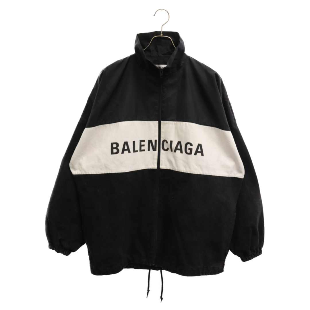 Balenciaga(バレンシアガ)のBALENCIAGA バレンシアガ 18AW フロントロゴデニム切替ナイロントラックジャケット ジップアップジャケット ブラック 529213 TBQ03 メンズのジャケット/アウター(フライトジャケット)の商品写真