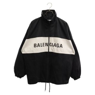 BALENCIAGA バレンシアガ 18AW フロントロゴデニム切替ナイロントラックジャケット ジップアップジャケット ブラック 529213 TBQ03