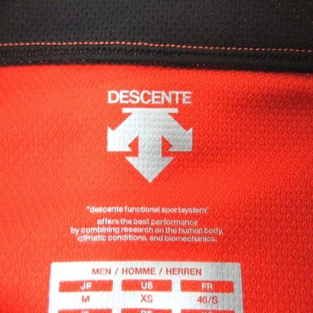 DESCENTE(デサント)のDESCENTE カットソー ハーフジップ ロゴプリント 長袖 M オレンジ レディースのトップス(カットソー(長袖/七分))の商品写真