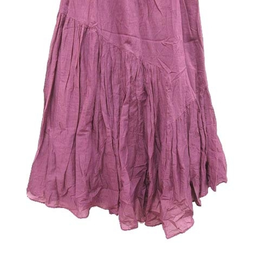 coen(コーエン)のコーエン ギャザースカート マキシ ロング アシンメトリー 切替 F 紫 ■MO レディースのスカート(ロングスカート)の商品写真