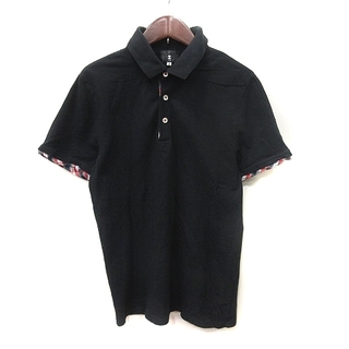 タケオキクチ(TAKEO KIKUCHI)のタケオキクチ ポロシャツ 鹿の子 半袖 2 黒 ブラック /YI(ポロシャツ)