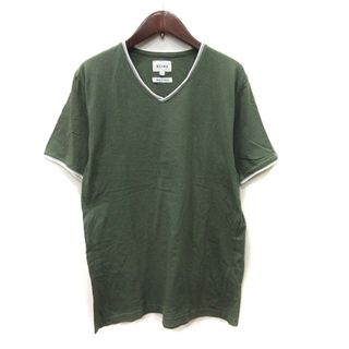 ビームス(BEAMS)のビームス Tシャツ カットソー Vネック 半袖 S 緑 カーキ /YI(Tシャツ/カットソー(半袖/袖なし))