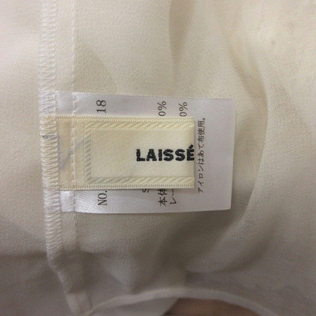 LAISSE PASSE(レッセパッセ)のレッセパッセ シフォンブラウス シアー 長袖 レース 38 白 オフホワイト レディースのトップス(シャツ/ブラウス(長袖/七分))の商品写真