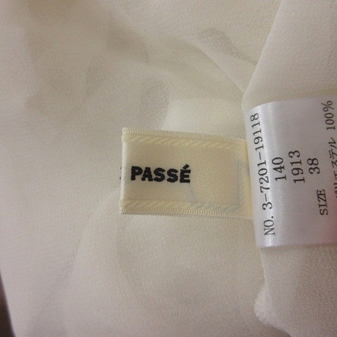 LAISSE PASSE(レッセパッセ)のレッセパッセ シフォンブラウス シアー 長袖 レース 38 白 オフホワイト レディースのトップス(シャツ/ブラウス(長袖/七分))の商品写真