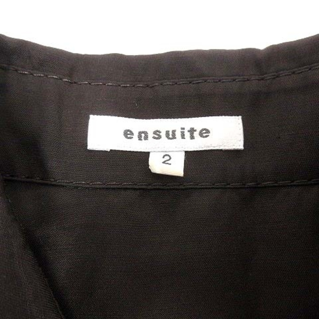 ensuite(エンスウィート)のensuite シャツワンピース チュニック 麻混 リネン混 2 こげ茶 ■MO レディースのトップス(チュニック)の商品写真