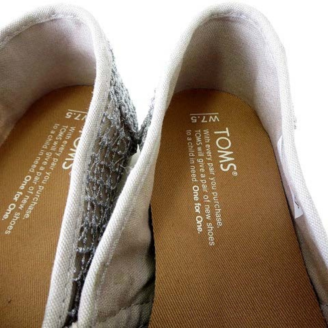 TOMS(トムズ)のトムス TOMS スリッポン スニーカー シューズ 24.5cm シルバー ラメ レディースの靴/シューズ(スニーカー)の商品写真