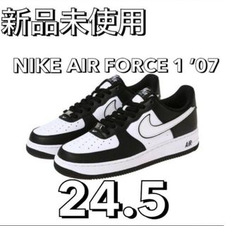 ナイキ(NIKE)の【新品24.5cm】NIKE エアフォース１'07 ブラック/ホワイトパンダ(スニーカー)