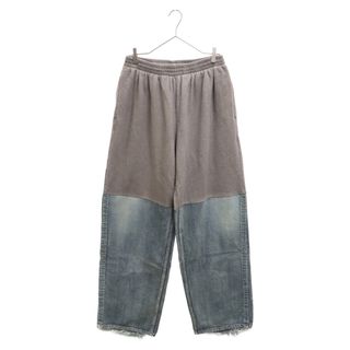 バレンシアガ(Balenciaga)のBALENCIAGA バレンシアガ PATCHED SWEAT PANT スウェット切り替えオーバーデニムパンツ 745264-TNW01 インディゴ/グレー(デニム/ジーンズ)