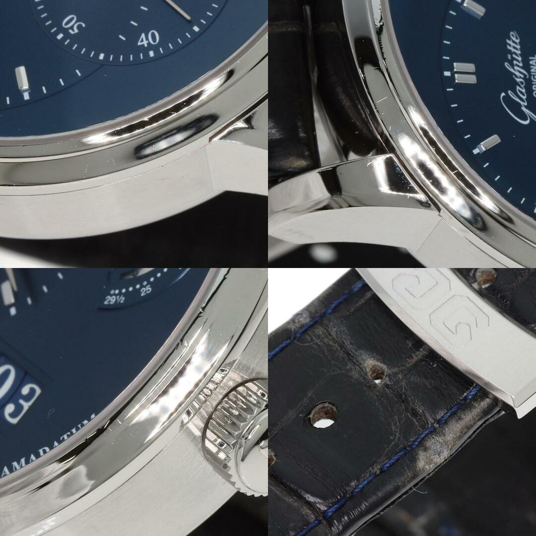 Glashutte Original(グラスヒュッテオリジナル)のGLASHUTTE ORIGINAL 1-90-02-46-32-30 パノマティックルナ ブルー 腕時計 SS 革 メンズ メンズの時計(腕時計(アナログ))の商品写真