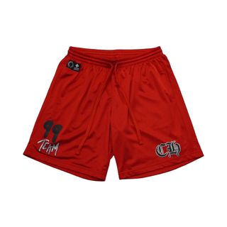 クロムハーツ(Chrome Hearts)の新品未使用品 CHROME HEARTS クロムハーツ MATTY BOY MESH VARSITY SHORTS ハーフパンツ メッシュパンツ XXL レッド 中古 61742(ショートパンツ)