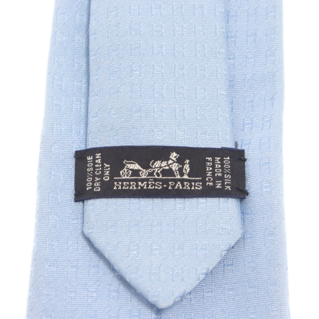 Hermes(エルメス)のHERMES エルメス Hロゴ刺繍シルクネクタイ ライトブルー インテリア/住まい/日用品の文房具(その他)の商品写真