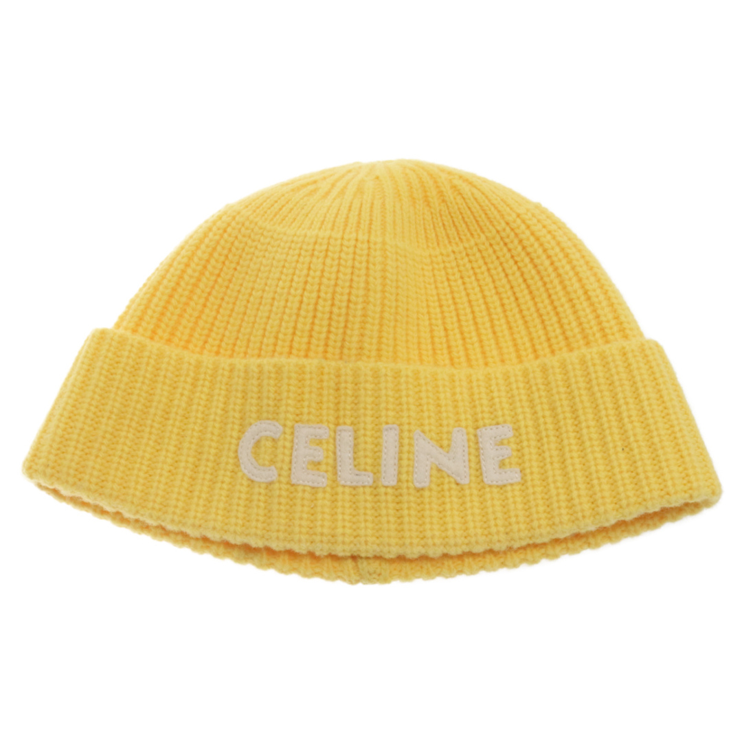 celine(セリーヌ)のCELINE セリーヌ エンブロイダリーロゴ ニットビーニー 2A61W535Q ニットキャップ 帽子 イエロー メンズの帽子(ニット帽/ビーニー)の商品写真