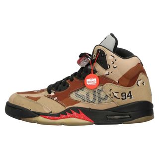 シュプリーム(Supreme)のSUPREME シュプリーム 15AW×NIKE AIR JORDAN 5 RETRO 824371-201 ナイキ エアジョーダン5 カモフラ ハイカットスニーカー US10.5/28.5cm ベージュ(スニーカー)