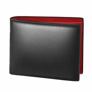 【色:ブラック/レッド】[Bubuyoo] 二つ折りメンズ財布！スキミング防止・(その他)