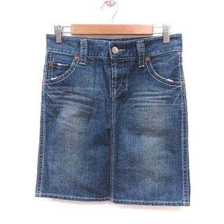 リーバイス(Levi's)のリーバイス タイトスカート ミニ デニム ウォッシュ加工 S 青(ミニスカート)