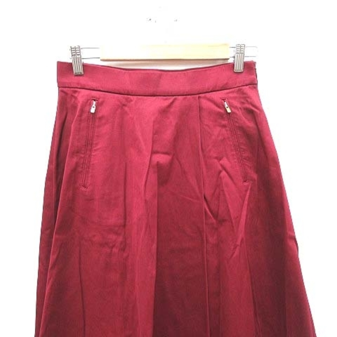 Ballsey(ボールジィ)のボールジー トゥモローランド フレアスカート ひざ丈 タック 38 赤 ■MO レディースのスカート(ひざ丈スカート)の商品写真