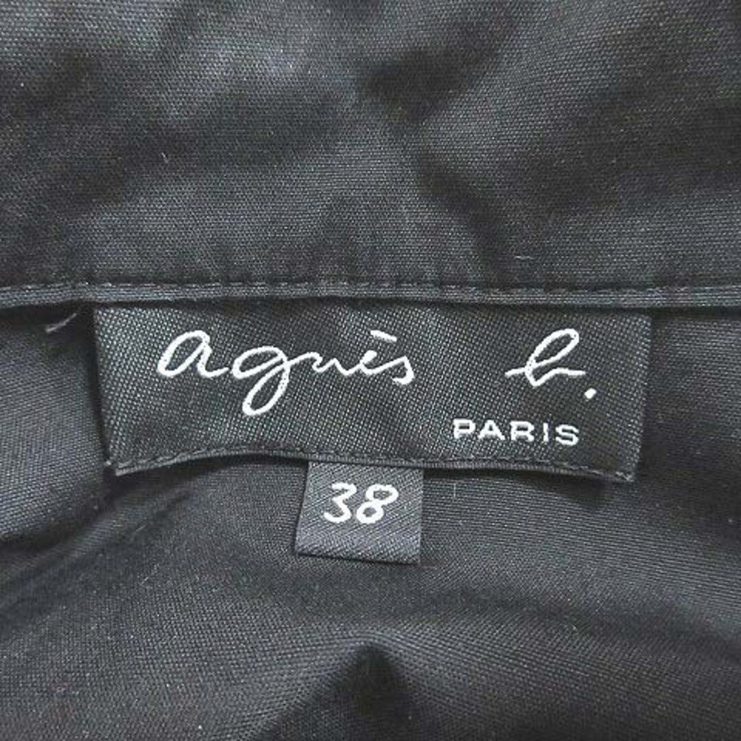 agnes b.(アニエスベー)のアニエスベー シャツワンピース ひざ丈 長袖 切替 フリル 38 黒 ■MO レディースのワンピース(ひざ丈ワンピース)の商品写真
