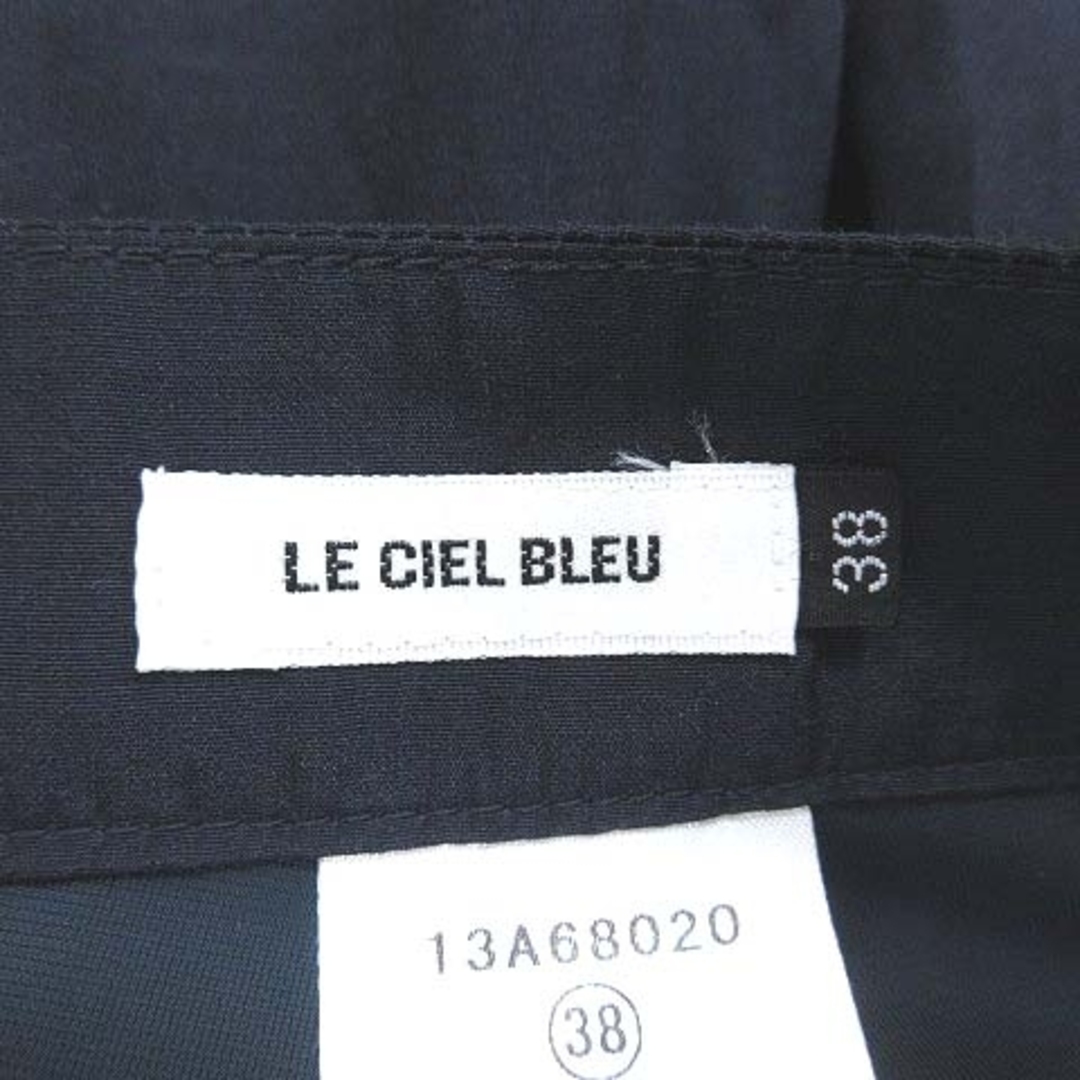 LE CIEL BLEU(ルシェルブルー)のルシェルブルー ワイドパンツ ロング ボタン サテン シルク 38 紺 ■MO レディースのパンツ(その他)の商品写真