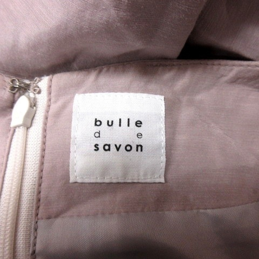 bulle de savon(ビュルデサボン)のビュルデサボン ワンピース Aライン ひざ丈 五分袖 麻混 リネン混 F レディースのワンピース(ひざ丈ワンピース)の商品写真