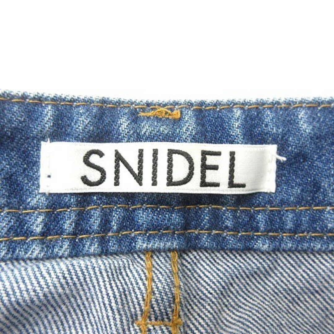 SNIDEL(スナイデル)のスナイデル デニムパンツ ジーンズ ワイド ウォッシュ加工 カットオフ 0 青 レディースのパンツ(デニム/ジーンズ)の商品写真