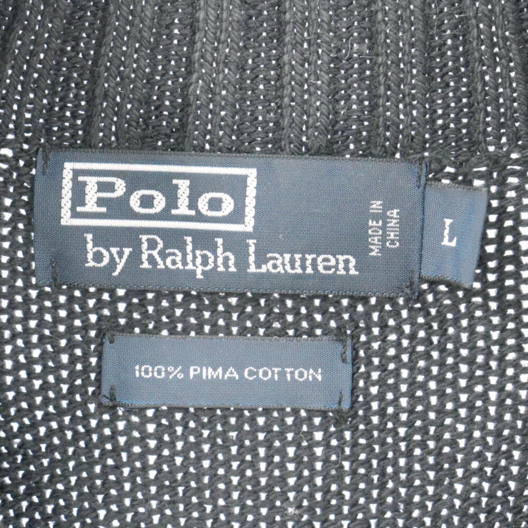 POLO RALPH LAUREN(ポロラルフローレン)のPOLO RALPH LAUREN ポロラルフローレン 90s VINTAGE ヴィンテージ ハーフジッププルオーバーニットセーター ブラック メンズのトップス(ニット/セーター)の商品写真