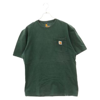 カーハート(carhartt)のCARHARTT カーハート ORIGINAL FIT オリジナルフィット ワンポイントロゴポケット半袖Tシャツ 半袖カットソー グリーン(Tシャツ/カットソー(半袖/袖なし))