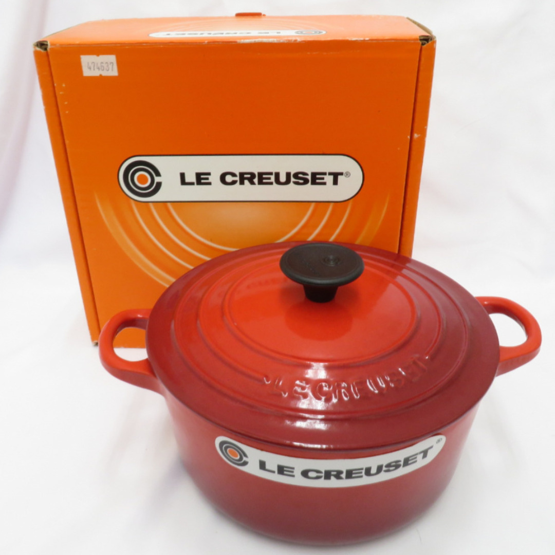 LE CREUSET(ルクルーゼ)のLe Creuset (ル・クルーゼ) 調理器具 COCOTTE RONDE ココット ロンド ホーロー鍋 両手鍋 チェリーレッド 18cm ほうろう IH対応 未使用品 インテリア/住まい/日用品のキッチン/食器(鍋/フライパン)の商品写真