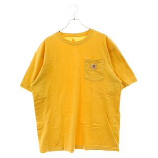 カーハート(carhartt)のCARHARTT カーハート ORIGINAL FIT オリジナルフィット ワンポイントロゴポケット半袖Tシャツ 半袖カットソー イエロー(Tシャツ/カットソー(半袖/袖なし))