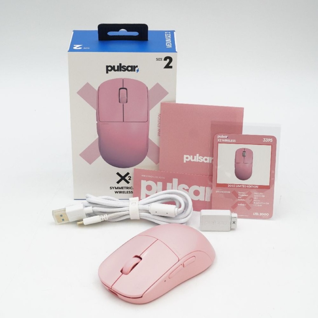 PULSAR(パルサー)のPulsar (パルサー) X2 PINK EDITION size2 ワイヤレスゲーミングマウス スマホ/家電/カメラのPC/タブレット(PC周辺機器)の商品写真