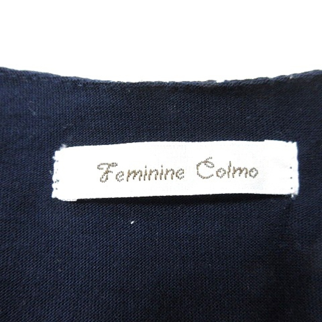 other(アザー)のFeminine Colmo ブラウス ドット 半袖 ビーズ L 紺 ネイビー レディースのトップス(シャツ/ブラウス(半袖/袖なし))の商品写真