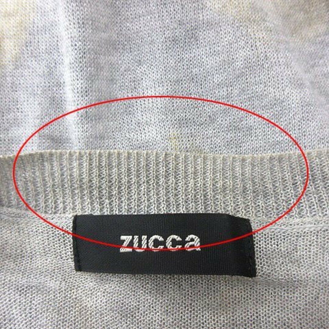 ZUCCa(ズッカ)のズッカ zucca カーディガン ニット ドット M グレー 黄色 イエロー レディースのトップス(カーディガン)の商品写真