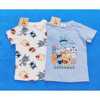 アンパンマン(アンパンマン)の新品　95cm　アンパンマン　それいけ!半袖Ｔシャツ2枚セット　D総柄×集合B(Tシャツ/カットソー)