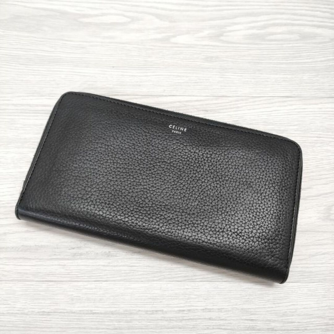 celine(セリーヌ)のCELINE ラウンドファスナー レザー 長財布 ブラック レディース セリーヌ【中古】4-0314G◎ レディースのファッション小物(財布)の商品写真