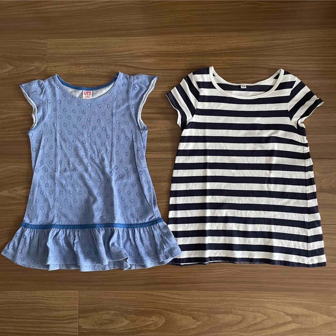 UNIQLO(ユニクロ)のトップス　2枚セット　110 キッズ/ベビー/マタニティのキッズ服女の子用(90cm~)(Tシャツ/カットソー)の商品写真