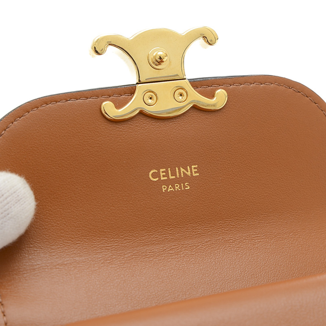 celine(セリーヌ)のセリーヌ トリオンフ スモールフラップウォレット 三つ折り財布 タン 10D78 レディースのファッション小物(財布)の商品写真