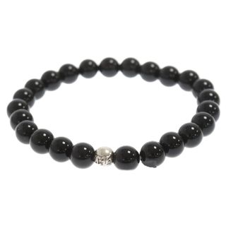 クロムハーツ(Chrome Hearts)のCHROME HEARTS クロムハーツ 10mm BEAD CHプラス 10mmビーズブレスレット ブラック/シルバー(ブレスレット)