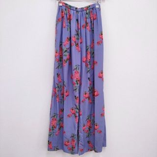 グラフペーパー(Graphpaper)のGraphpaper 新品 Flower printed pants GL191-40081 定価35200円 イージーワイド パンツ パープル レディース グラフペーパー【中古】4-0314M♪(カジュアルパンツ)